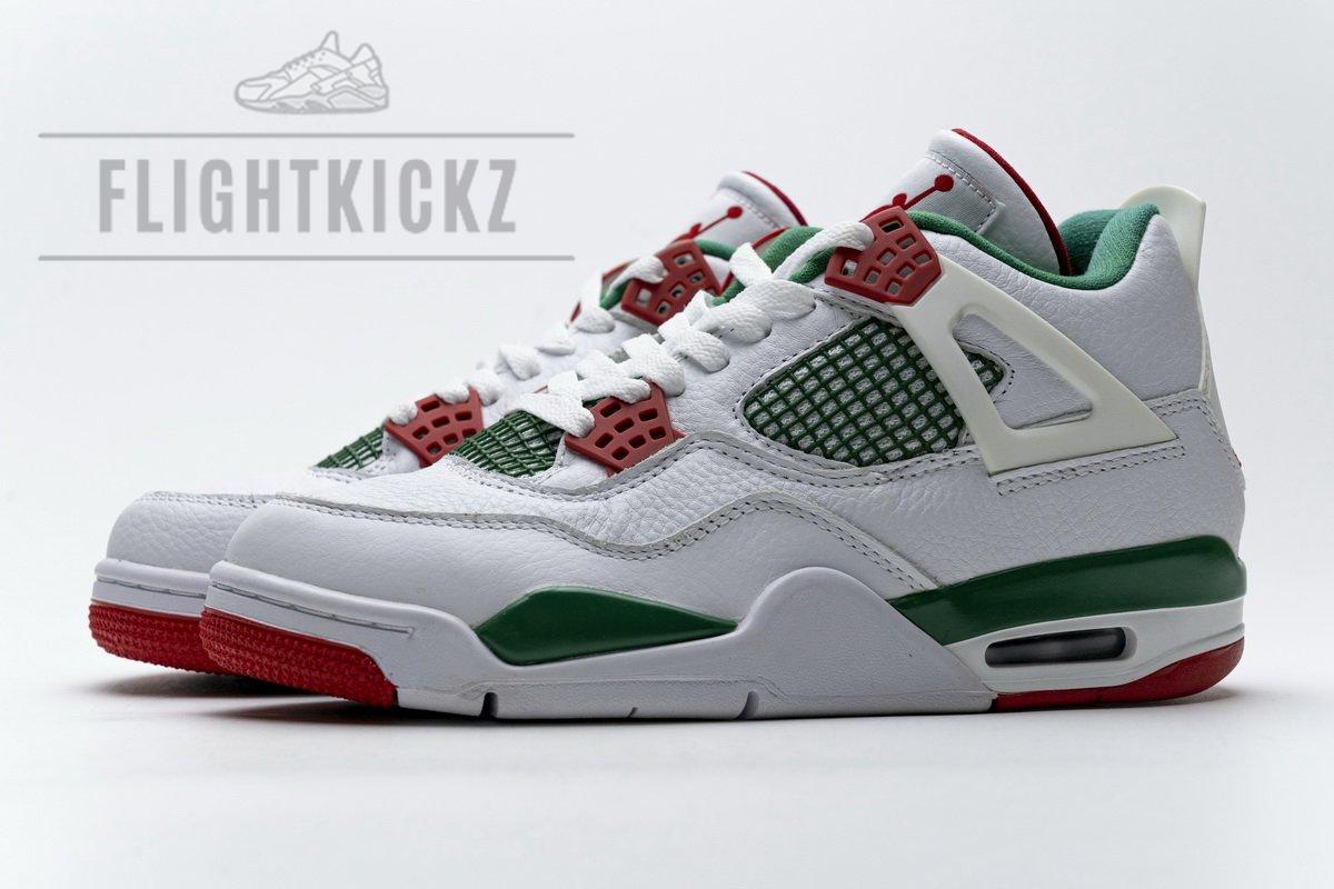 AQ3816-063 Air Jordan 4 Retro White Green Red - Image 6