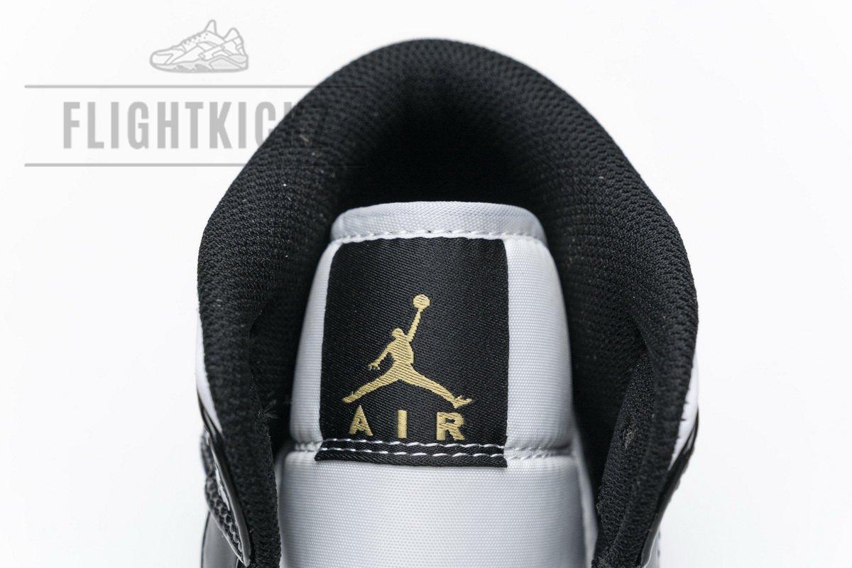 852542-007 Air Jordan 1 Mid Gold Patent Leather - Image 8
