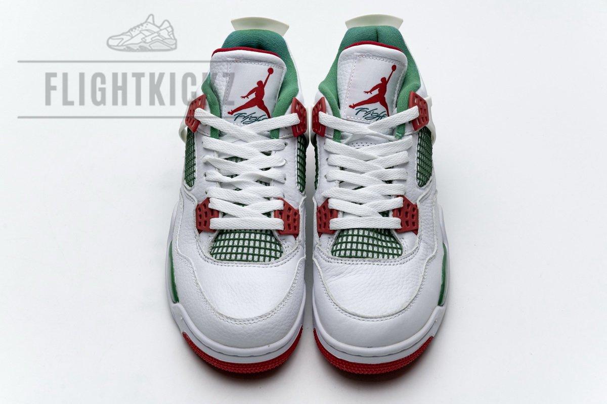 AQ3816-063 Air Jordan 4 Retro White Green Red - Image 4
