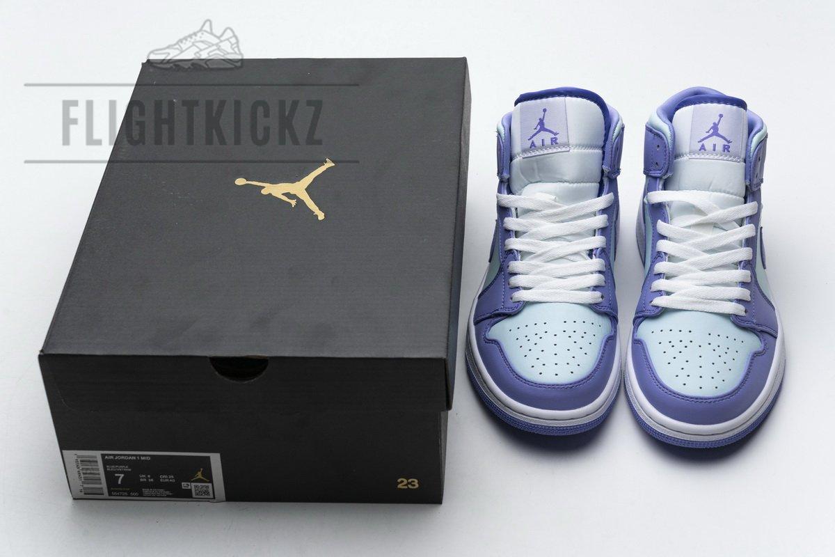 554725-500 Air Jordan 1 Mid Purple Aqua Blue - Image 3