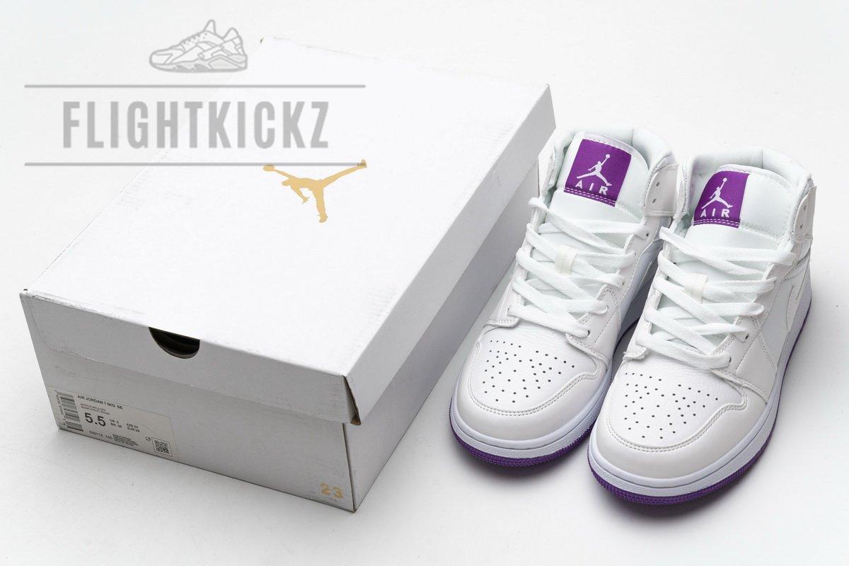 555112-100 Air Jordan 1 Mid SE White Fuchsia Blast - Image 3