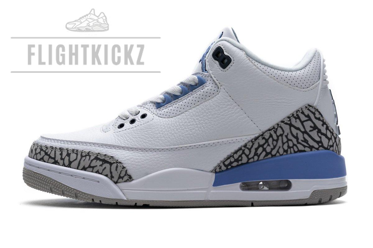 CT8532-104 Air Jordan 3 'UNC'