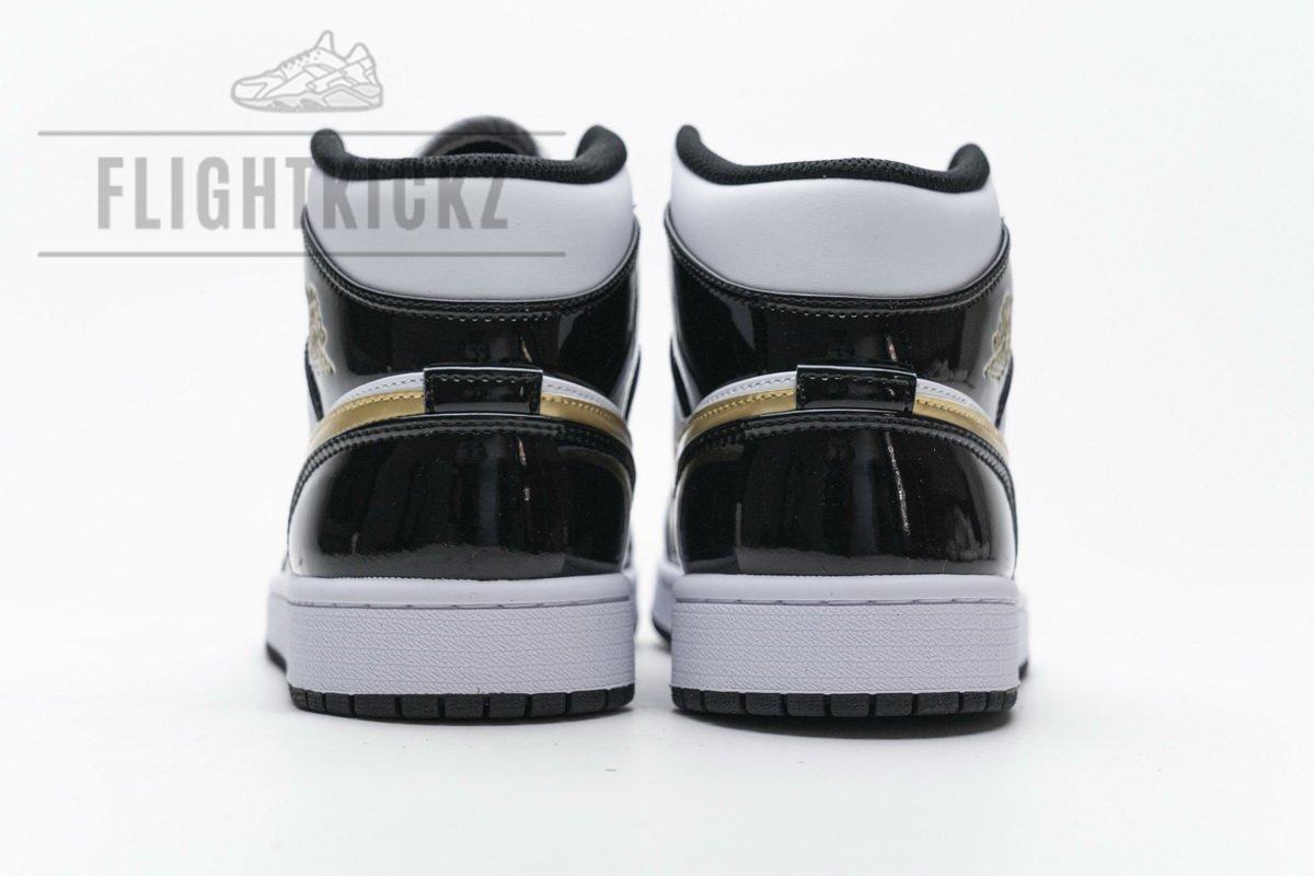852542-007 Air Jordan 1 Mid Gold Patent Leather - Image 7