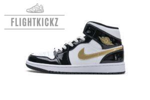 852542-007 Air Jordan 1 Mid Gold Patent Leather