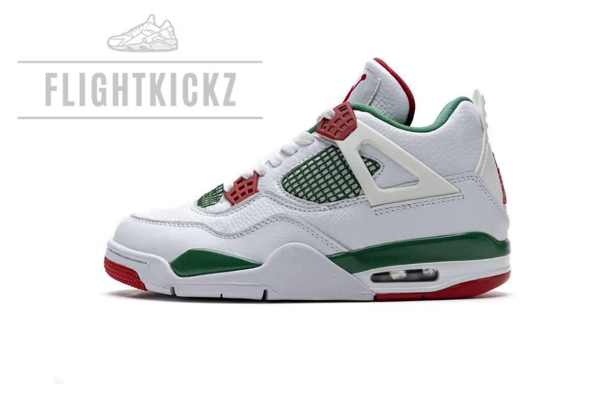 AQ3816-063 Air Jordan 4 Retro White Green Red