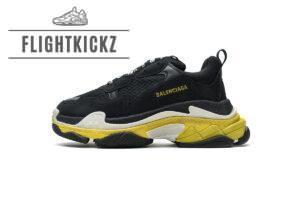 490672 W09O5 9035 Balenciaga Triple S Black Yellow