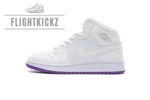 555112-100 Air Jordan 1 Mid SE White Fuchsia Blast