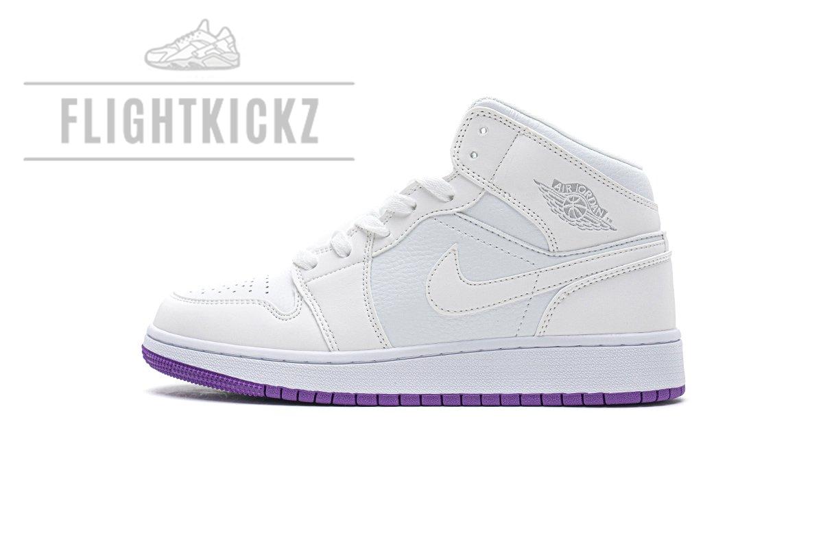 555112-100 Air Jordan 1 Mid SE White Fuchsia Blast