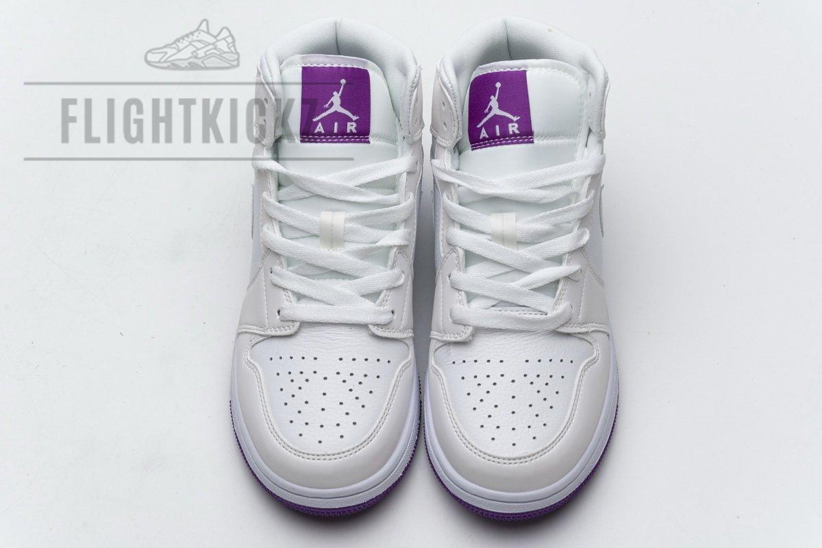555112-100 Air Jordan 1 Mid SE White Fuchsia Blast - Image 4