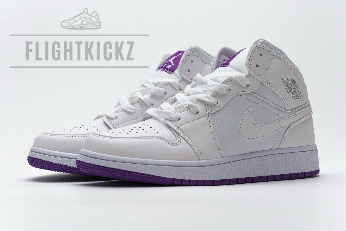 555112-100 Air Jordan 1 Mid SE White Fuchsia Blast - Image 6