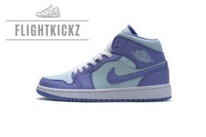 554725-500 Air Jordan 1 Mid Purple Aqua Blue