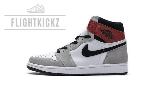 555088-126 Air Jordan 1 High Smoke Grey Red