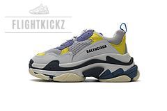 541624 W06E2 7282 Balenciaga Triple S Black Grey Blue