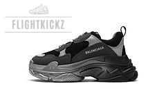 483546 W06F1 0841 Balenciaga Triple S Black Grey Silver