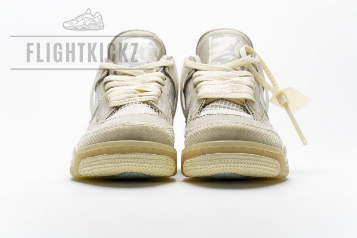 OFF White x Air Jordan 4 Sail - Image 5