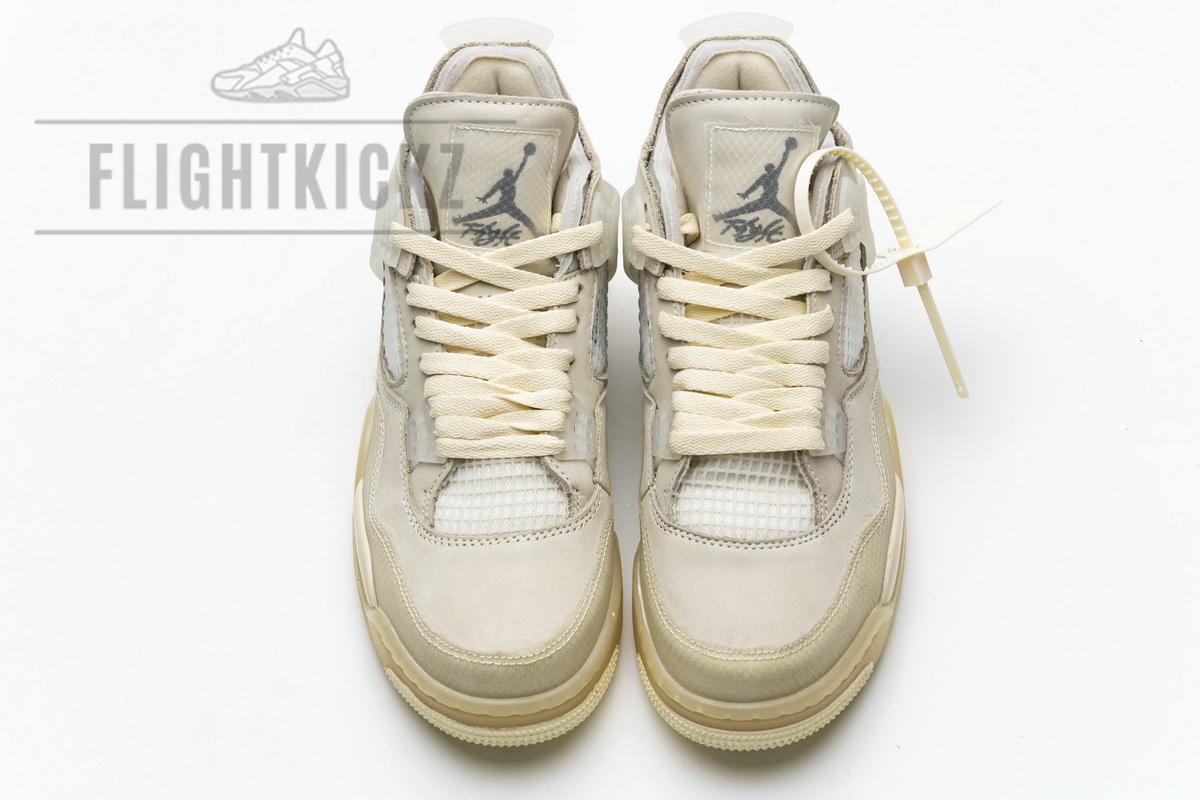 OFF White x Air Jordan 4 Sail - Image 4
