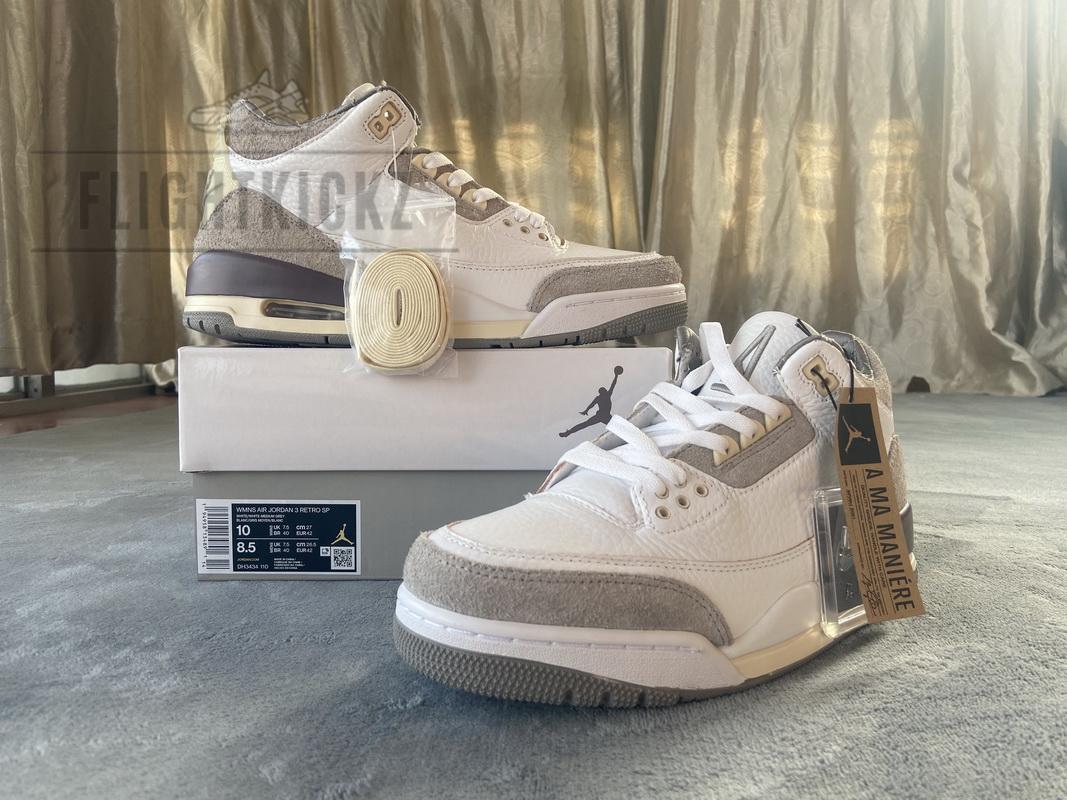 A Ma Maniere x Air Jordan 3 Retro SP Medium Grey - Image 2