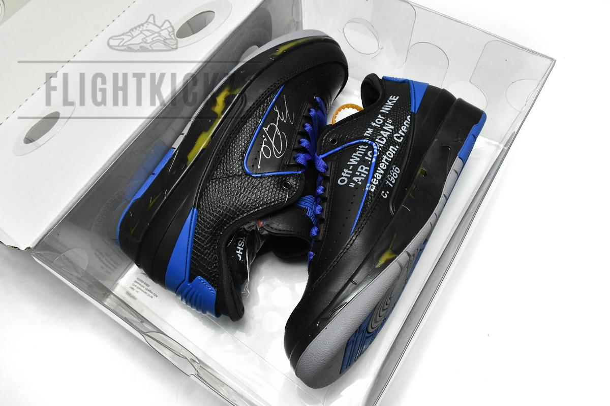 DJ4375-004 Off White x Air Jordan 2 Retro Low SP Black and Varsity Royal - Image 3