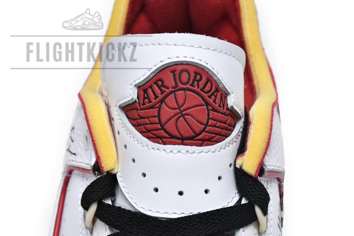 DJ4375-106 Off White x Air Jordan 2 Retro Low SP White and Varsity Red - Image 6