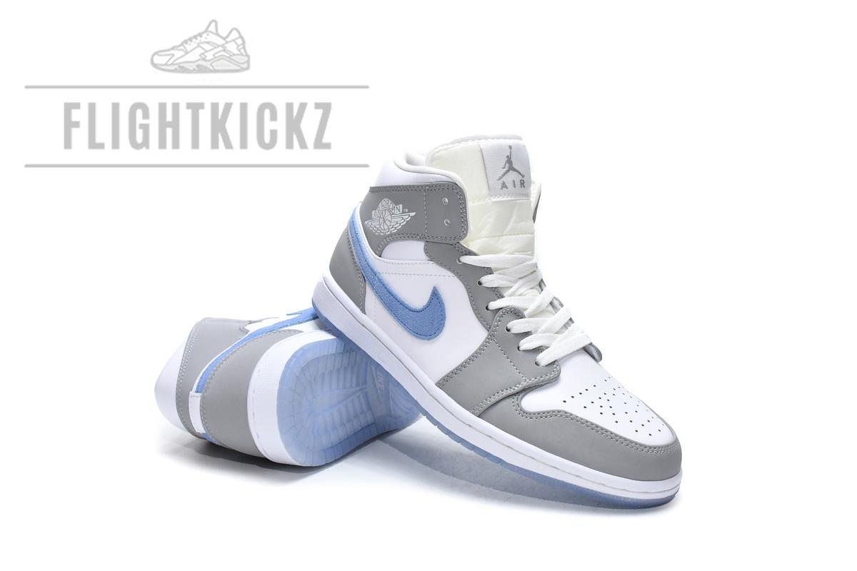 BQ6472-105 Air Jordan 1 Mid Wolf Grey Aluminum - Image 4