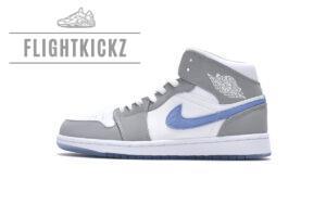 BQ6472-105 Air Jordan 1 Mid Wolf Grey Aluminum