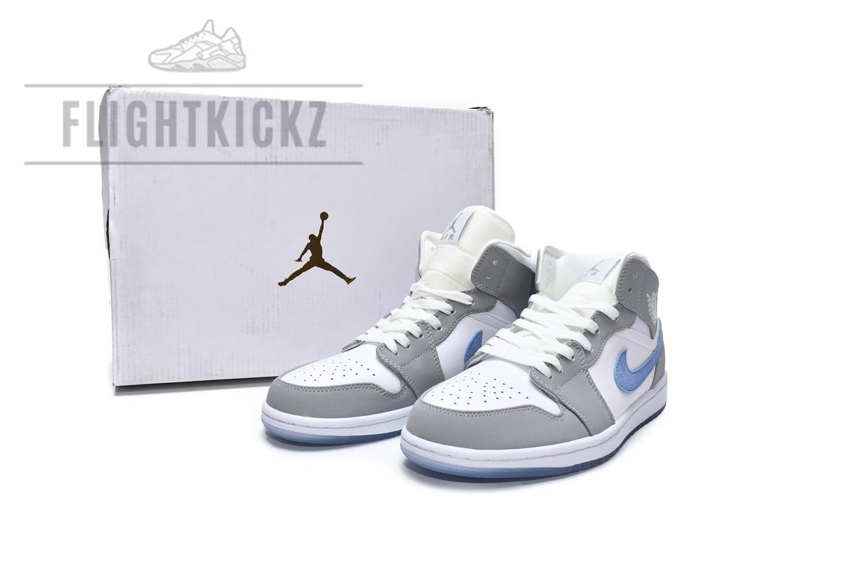 BQ6472-105 Air Jordan 1 Mid Wolf Grey Aluminum - Image 2