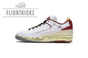 DJ4375-106 Off White x Air Jordan 2 Retro Low SP White and Varsity Red
