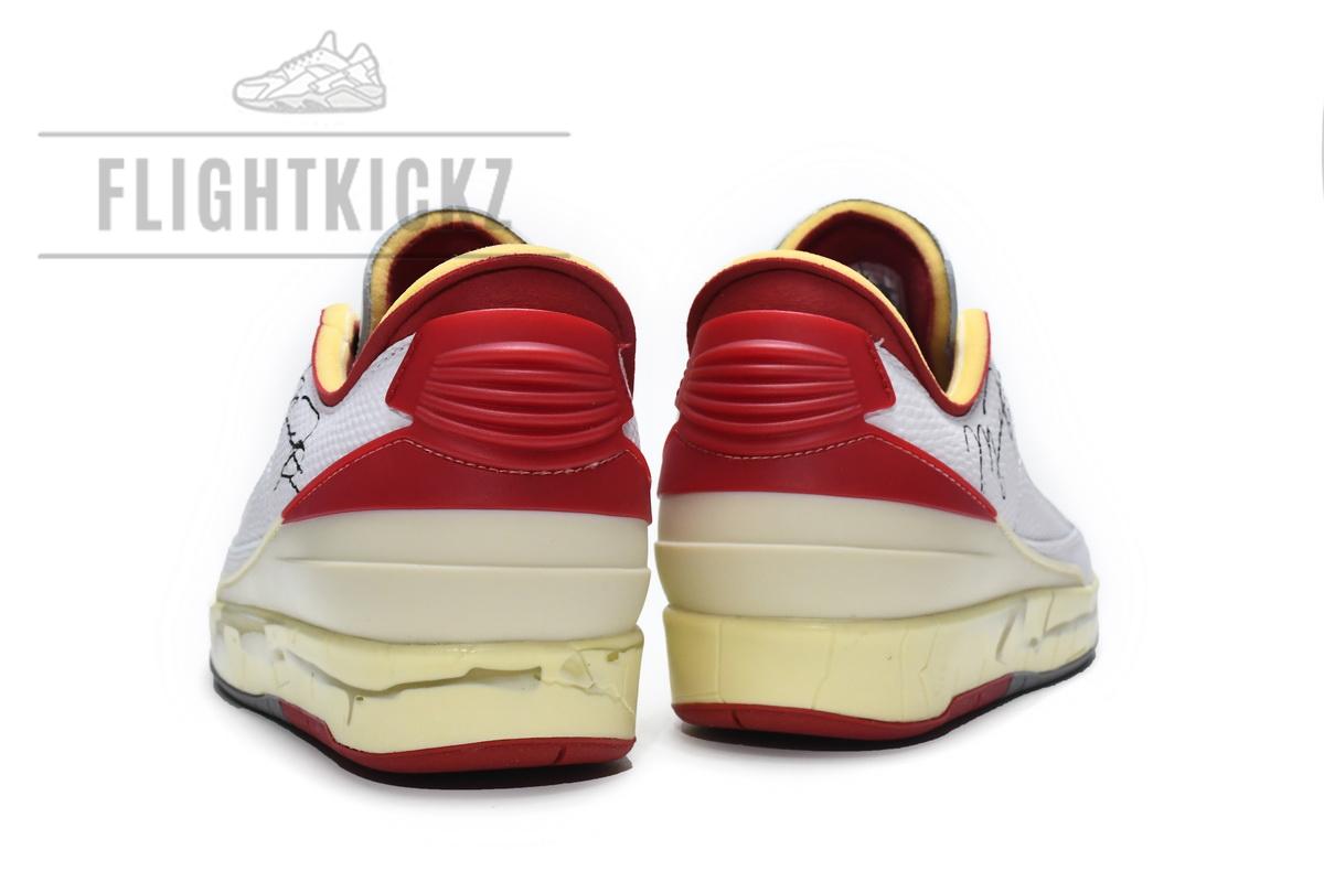 DJ4375-106 Off White x Air Jordan 2 Retro Low SP White and Varsity Red - Image 8