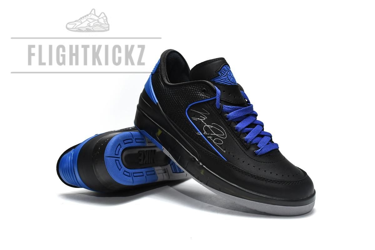 DJ4375-004 Off White x Air Jordan 2 Retro Low SP Black and Varsity Royal - Image 4