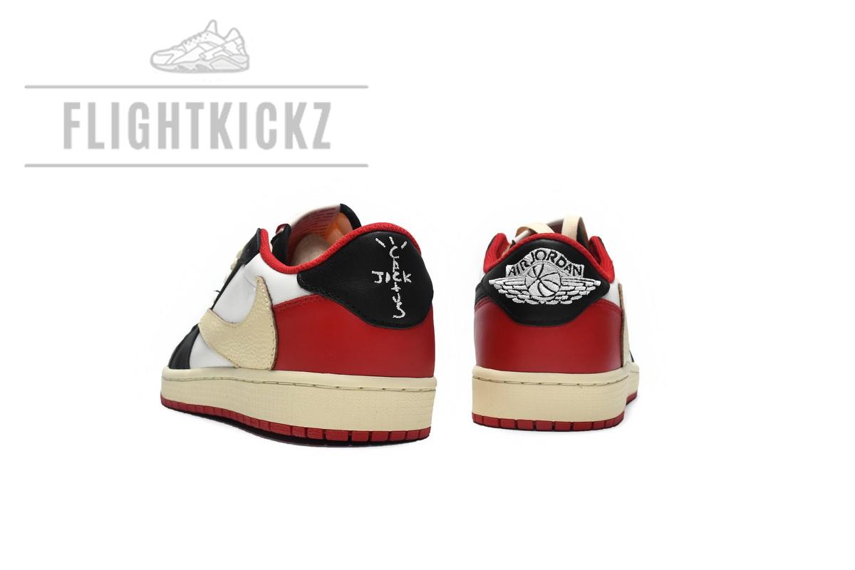 DM7866-166 Travis Scott x Air Jordan 1 Low Black Red - Image 7